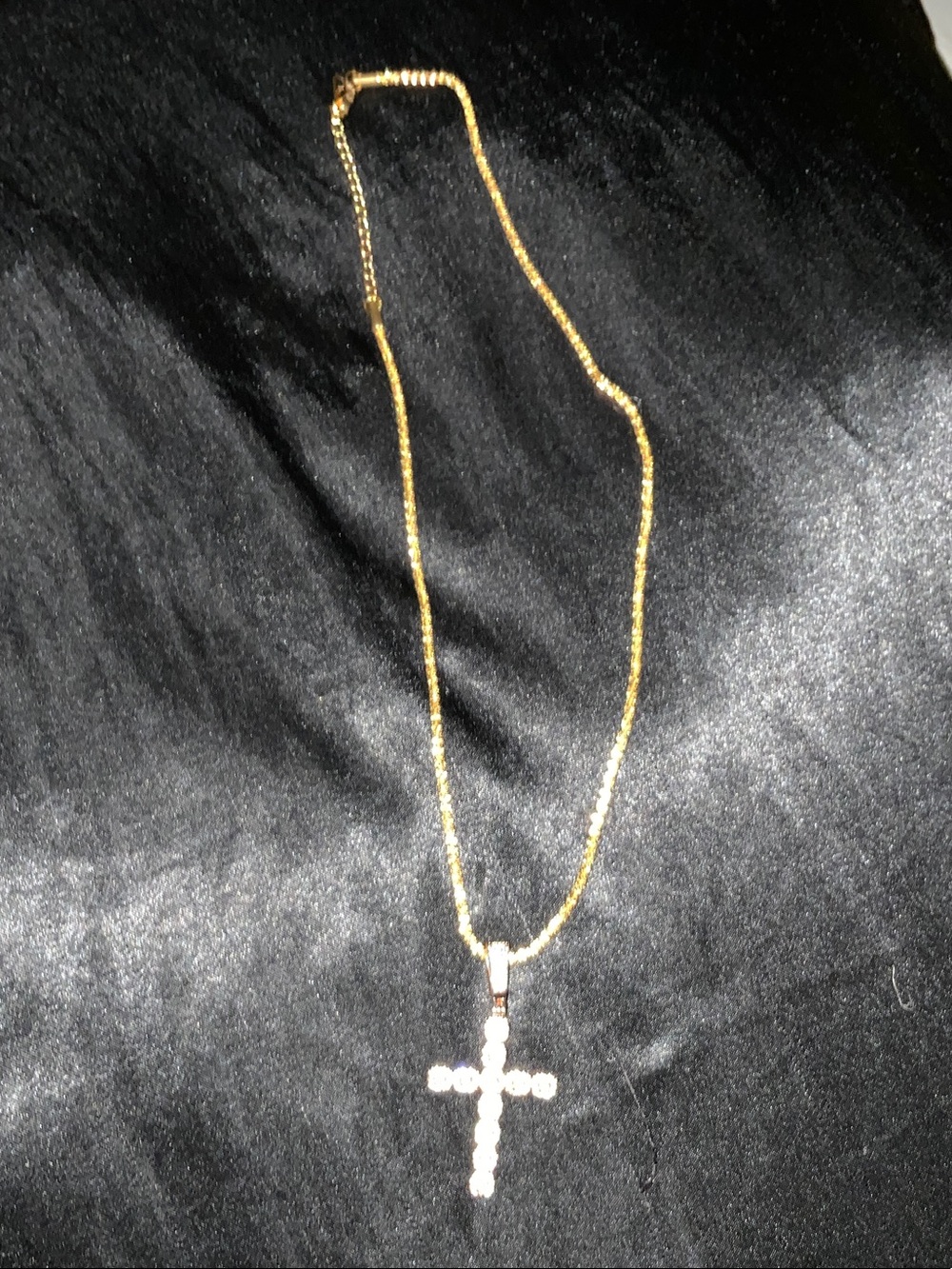 Gold Cross Pendant Necklace - Women's Jewelry